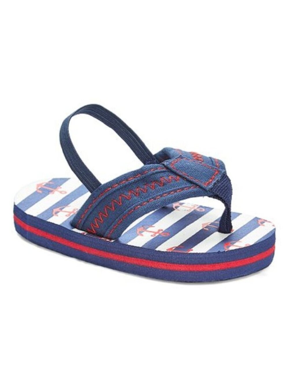 Zac & Evan Toddler/Little Boy Nautical Flip Flops/Sandals, Size 11/12